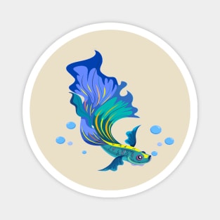 blue sea ornamental fish Magnet